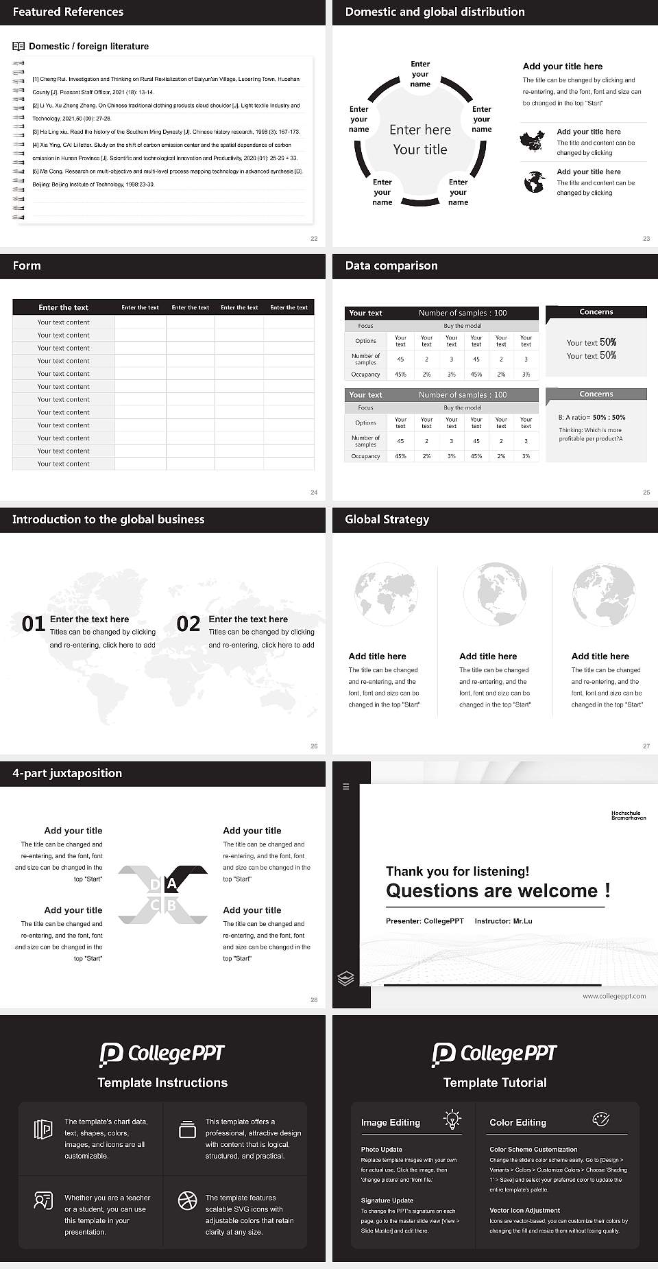Bremerhaven University of Applied Sciences Thesis Proposal/Graduation Defense PPT Template4:3 ratio PPT effect preview image4