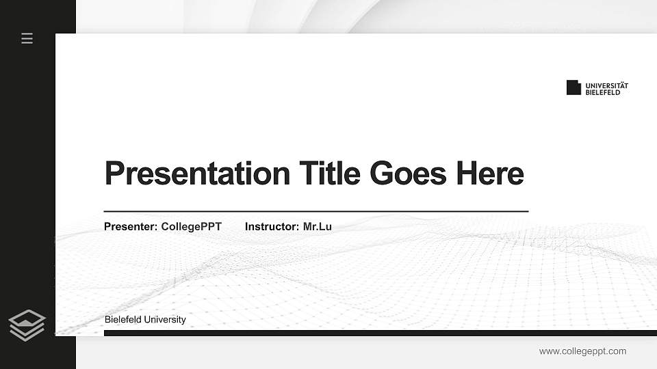 Bielefeld University Thesis Proposal/Graduation Defense PPT Template16:9 ratio PPT effect preview image