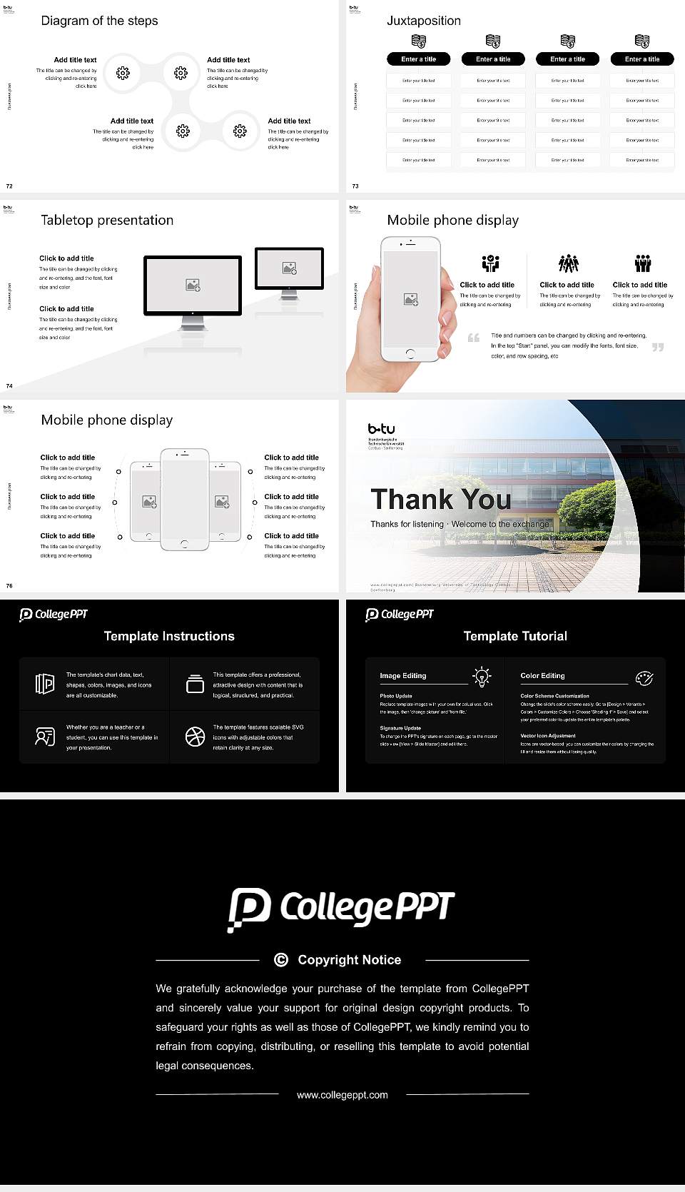 Brandenburg University of Technology Cottbus–Senftenberg Competition/Entrepreneurship Contest PPT Template16:9 ratio PPT effect preview image9