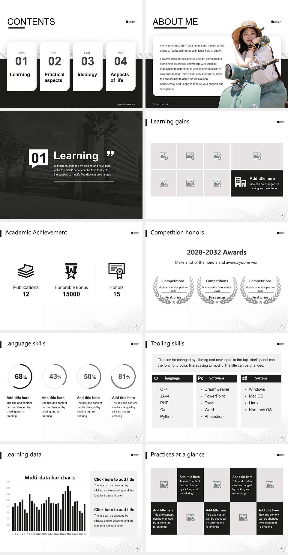 Bielefeld University National Scholarship Defense PPT Template4:3 ratio PPT effect preview image2