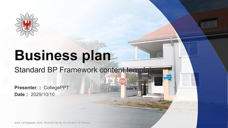 Brandenburg University of Police Competition/Entrepreneurship Contest PPT Template16:9 ratio PPT effect preview image