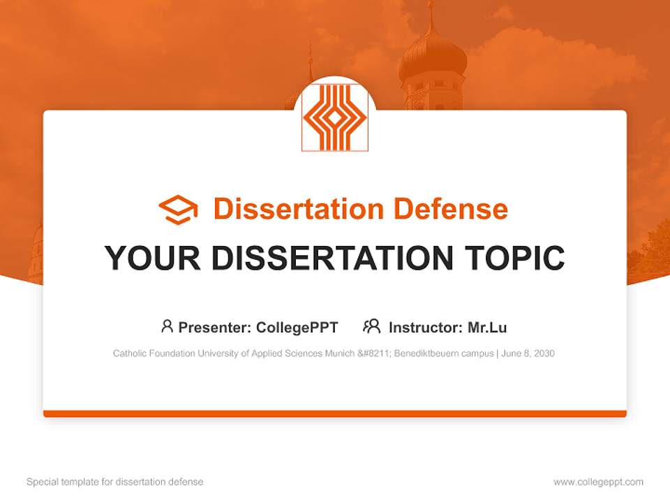 Catholic Foundation University of Applied Sciences Munich – Benediktbeuern campus Graduation Thesis Defense PPT Template4:3 ratio PPT effect preview image7