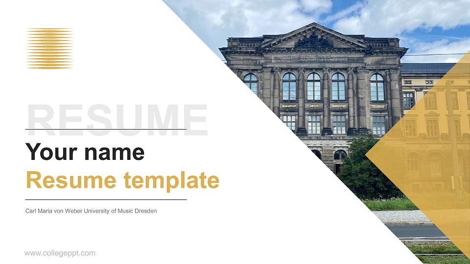 Carl Maria von Weber University of Music Dresden Resume PPT Template16:9 ratio PPT effect preview image
