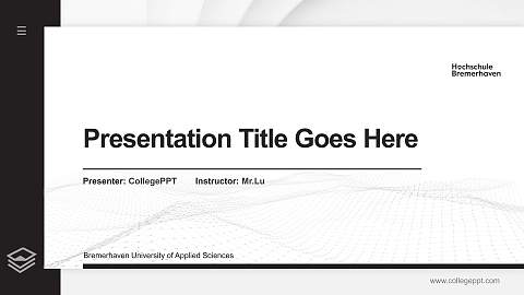 Bremerhaven University of Applied Sciences Thesis Proposal/Graduation Defense PPT Template