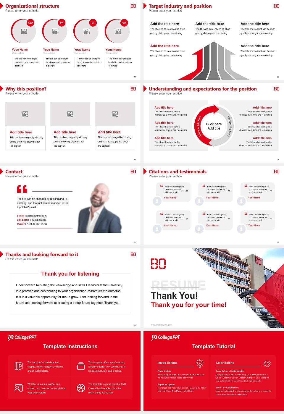 Bochum University of Applied Sciences Resume PPT Template16:9 ratio PPT effect preview image4
