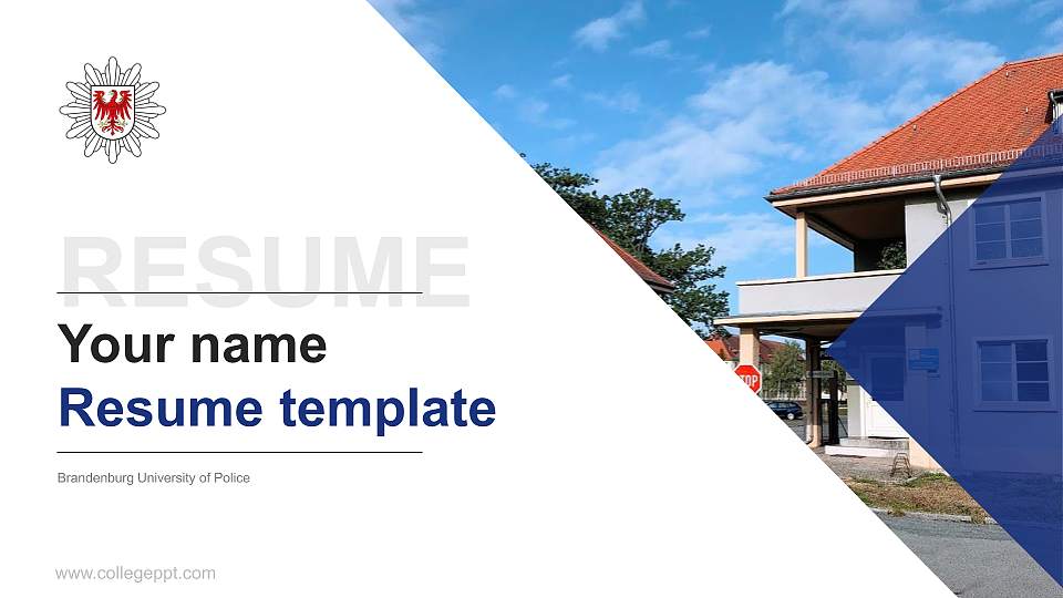 Brandenburg University of Police Resume PPT Template16:9 ratio PPT effect preview image