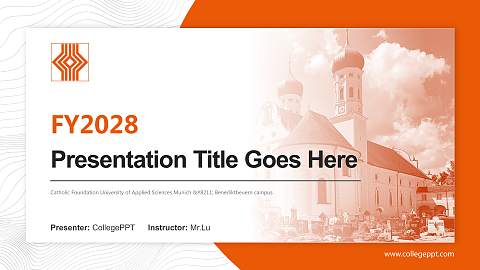 Catholic Foundation University of Applied Sciences Munich – Benediktbeuern campus Academic Presentation/Research Findings Report PPT Template