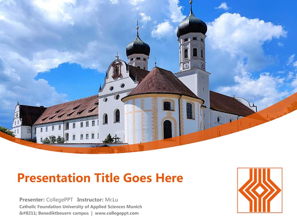 Catholic Foundation University of Applied Sciences Munich – Benediktbeuern campus Course/Courseware Creation PPT Template4:3 ratio PPT effect preview image5