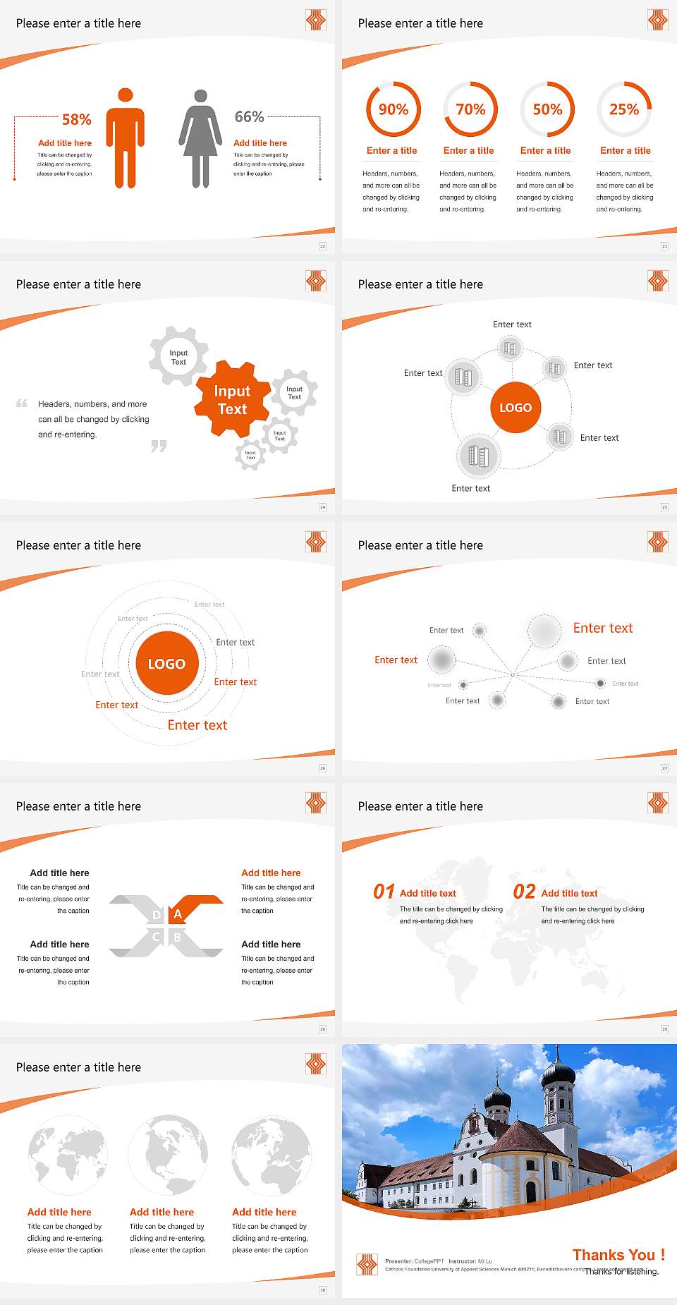 Catholic Foundation University of Applied Sciences Munich – Benediktbeuern campus Course/Courseware Creation PPT Template4:3 ratio PPT effect preview image4