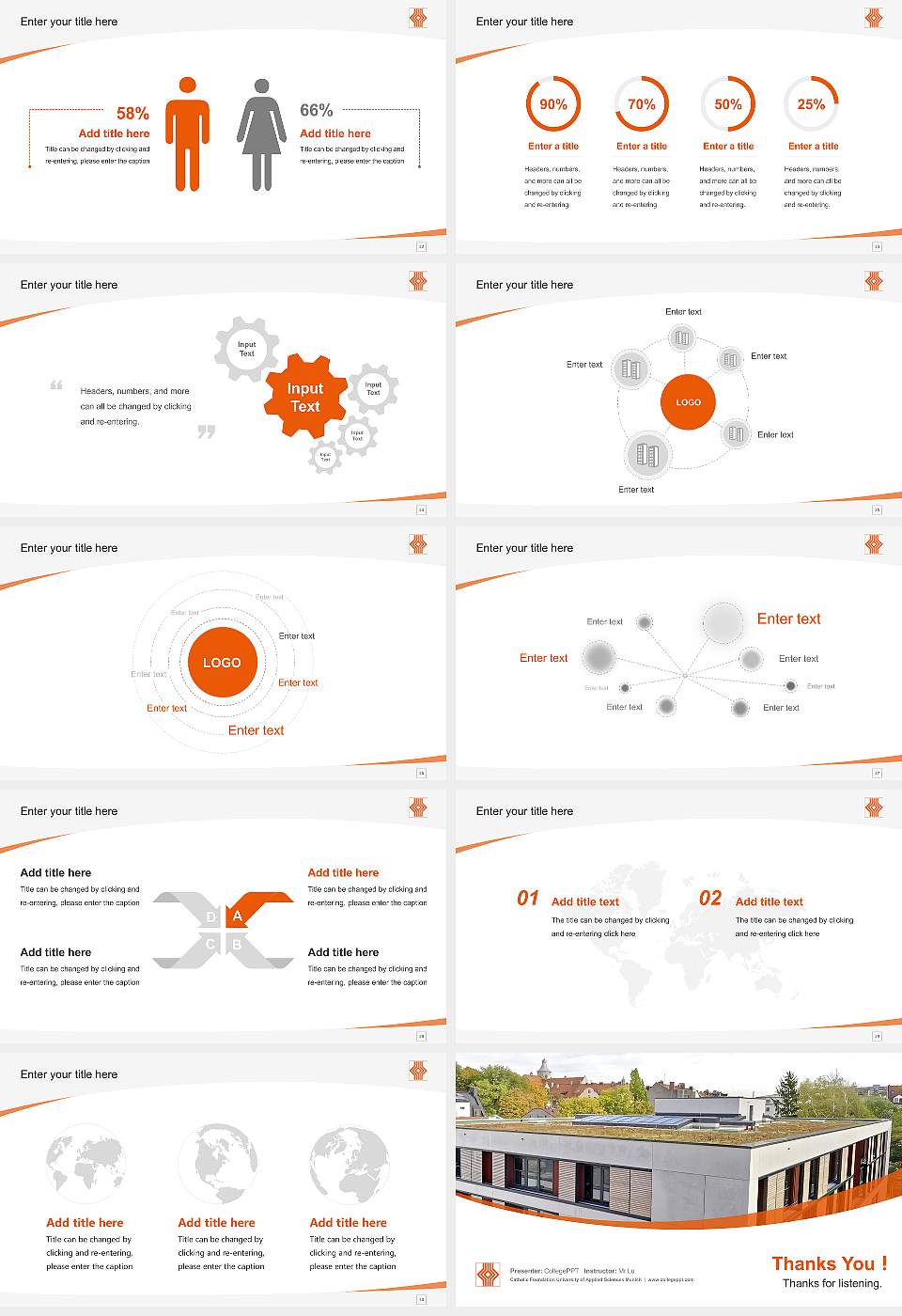Catholic Foundation University of Applied Sciences Munich Course/Courseware Creation PPT Template16:9 ratio PPT effect preview image4