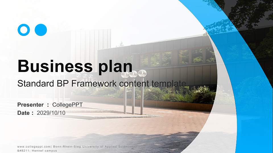 Bonn-Rhein-Sieg University of Applied Sciences – Hennef campus Competition/Entrepreneurship Contest PPT Template16:9 ratio PPT effect preview image