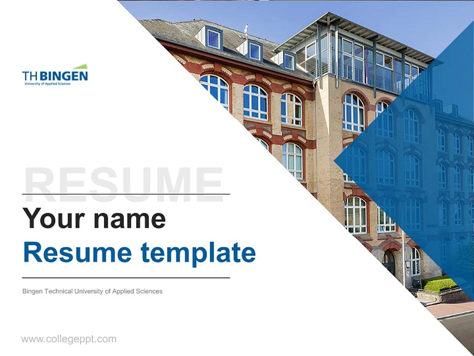 Bingen Technical University of Applied Sciences Resume PPT Template4:3 ratio PPT effect preview image5