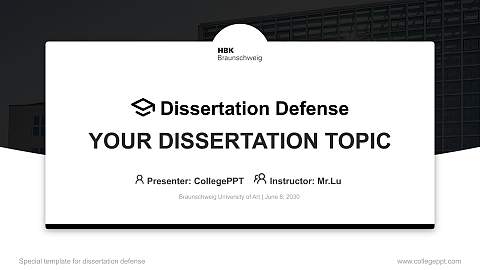 Braunschweig University of Art Graduation Thesis Defense PPT Template