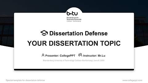 Brandenburg University of Technology Cottbus–Senftenberg Graduation Thesis Defense PPT Template