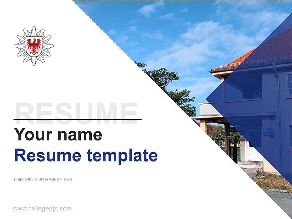 Brandenburg University of Police Resume PPT Template4:3 ratio PPT effect preview image5
