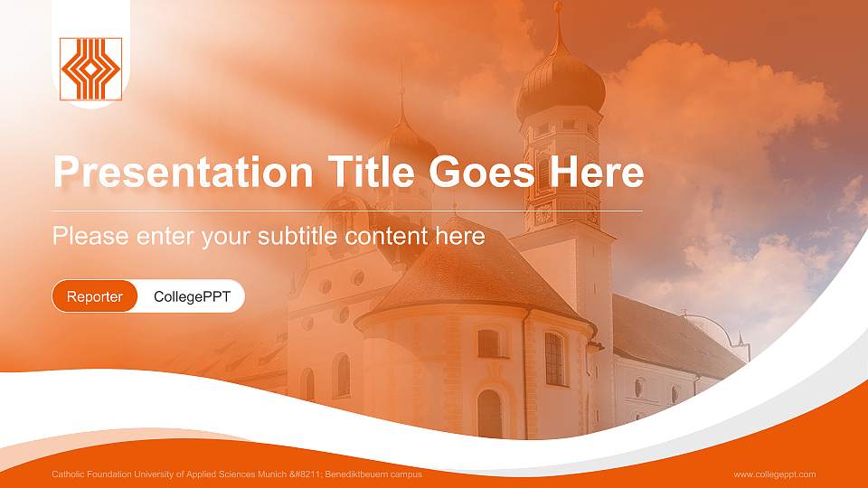 Catholic Foundation University of Applied Sciences Munich – Benediktbeuern campus Lecture Sharing and Networking Event PPT Template16:9 ratio PPT effect preview image