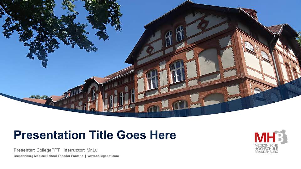 Brandenburg Medical School Theodor Fontane Course/Courseware Creation PPT Template16:9 ratio PPT effect preview image