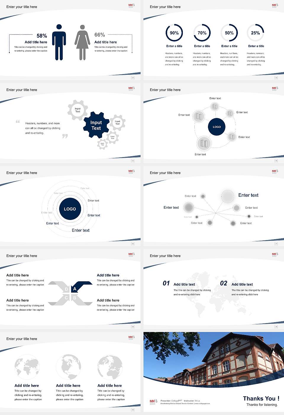 Brandenburg Medical School Theodor Fontane Course/Courseware Creation PPT Template16:9 ratio PPT effect preview image4