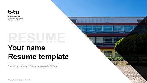 Brandenburg University of Technology Cottbus–Senftenberg Resume PPT Template