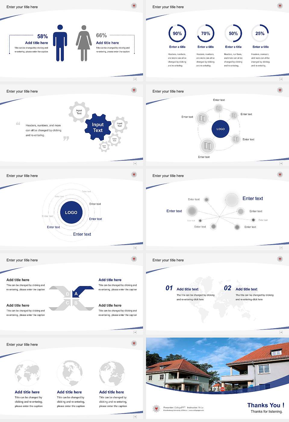 Brandenburg University of Police Course/Courseware Creation PPT Template16:9 ratio PPT effect preview image4
