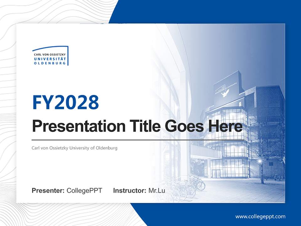 Carl von Ossietzky University of Oldenburg Academic Presentation/Research Findings Report PPT Template4:3 ratio PPT effect preview image5