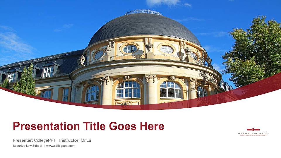 Bucerius Law School Course/Courseware Creation PPT Template16:9 ratio PPT effect preview image