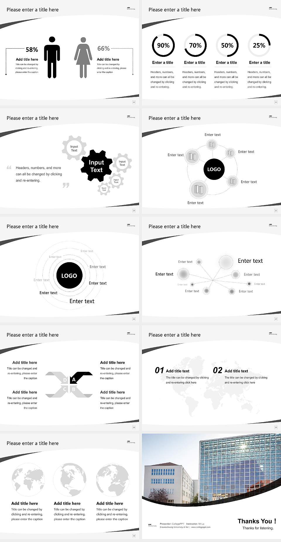 Braunschweig University of Art Course/Courseware Creation PPT Template4:3 ratio PPT effect preview image4