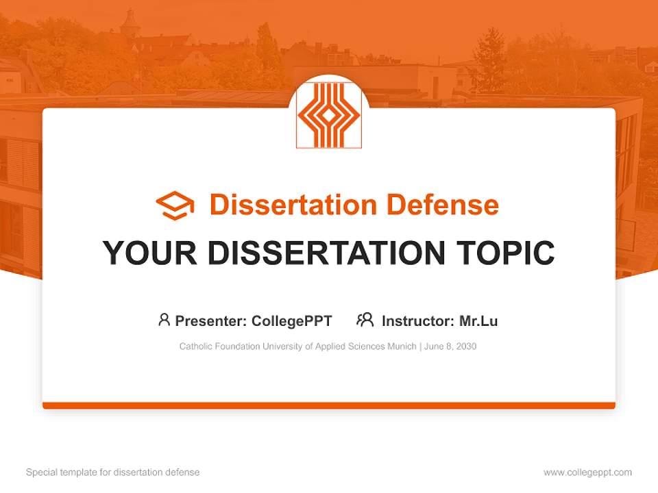 Catholic Foundation University of Applied Sciences Munich Graduation Thesis Defense PPT Template4:3 ratio PPT effect preview image7