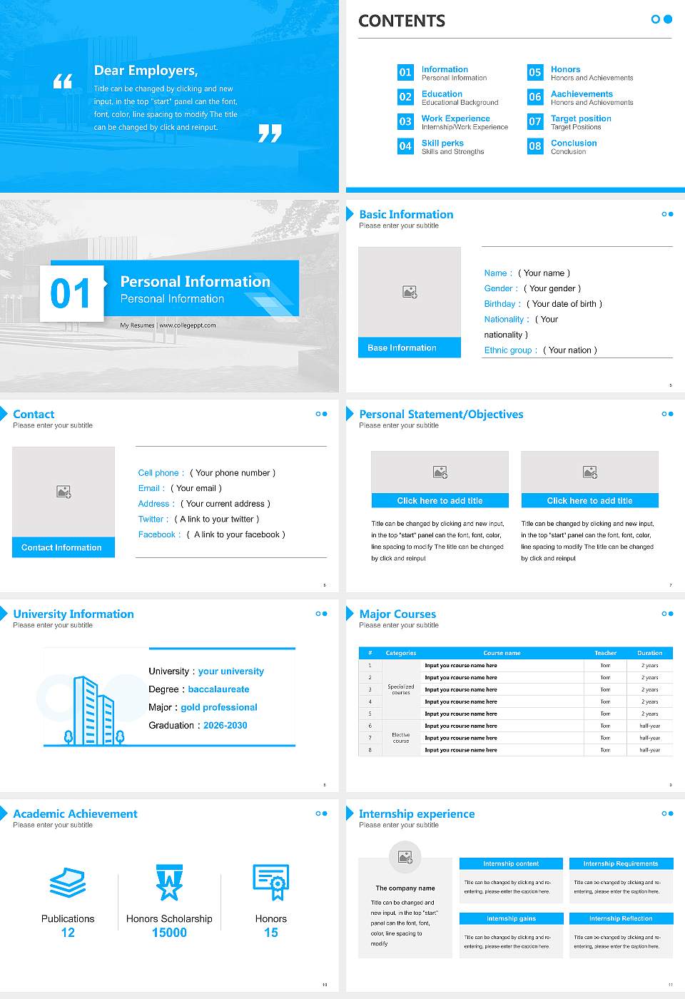 Bonn-Rhein-Sieg University of Applied Sciences – Hennef campus Resume PPT Template16:9 ratio PPT effect preview image2