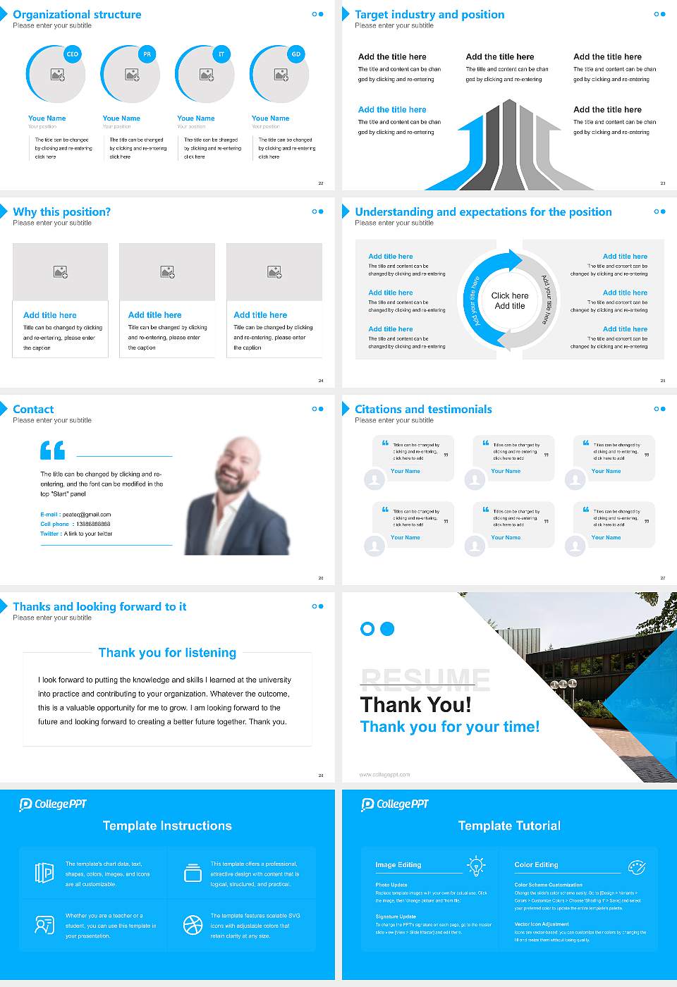 Bonn-Rhein-Sieg University of Applied Sciences – Hennef campus Resume PPT Template16:9 ratio PPT effect preview image4