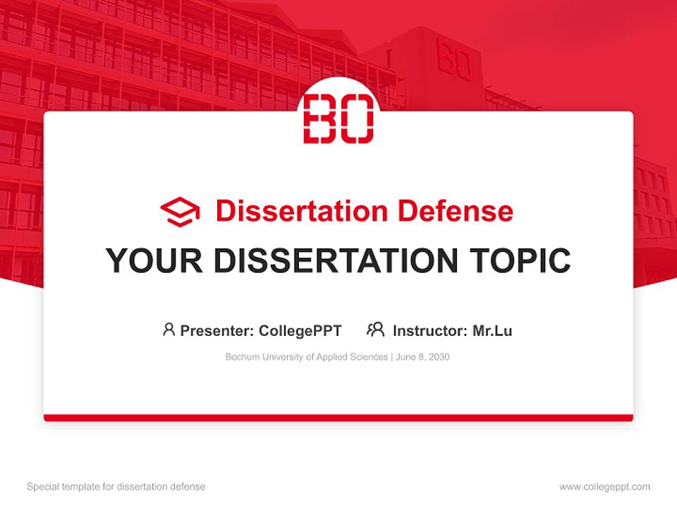 Bochum University of Applied Sciences Graduation Thesis Defense PPT Template4:3 ratio PPT effect preview image7