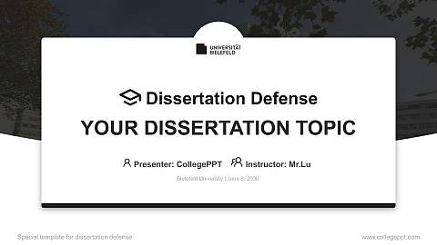 Bielefeld University Graduation Thesis Defense PPT Template