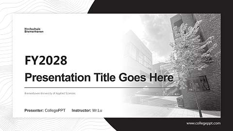 Bremerhaven University of Applied Sciences Academic Presentation/Research Findings Report PPT Template