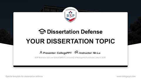 BSP Business and Law School – University of Management and Law Graduation Thesis Defense PPT Template