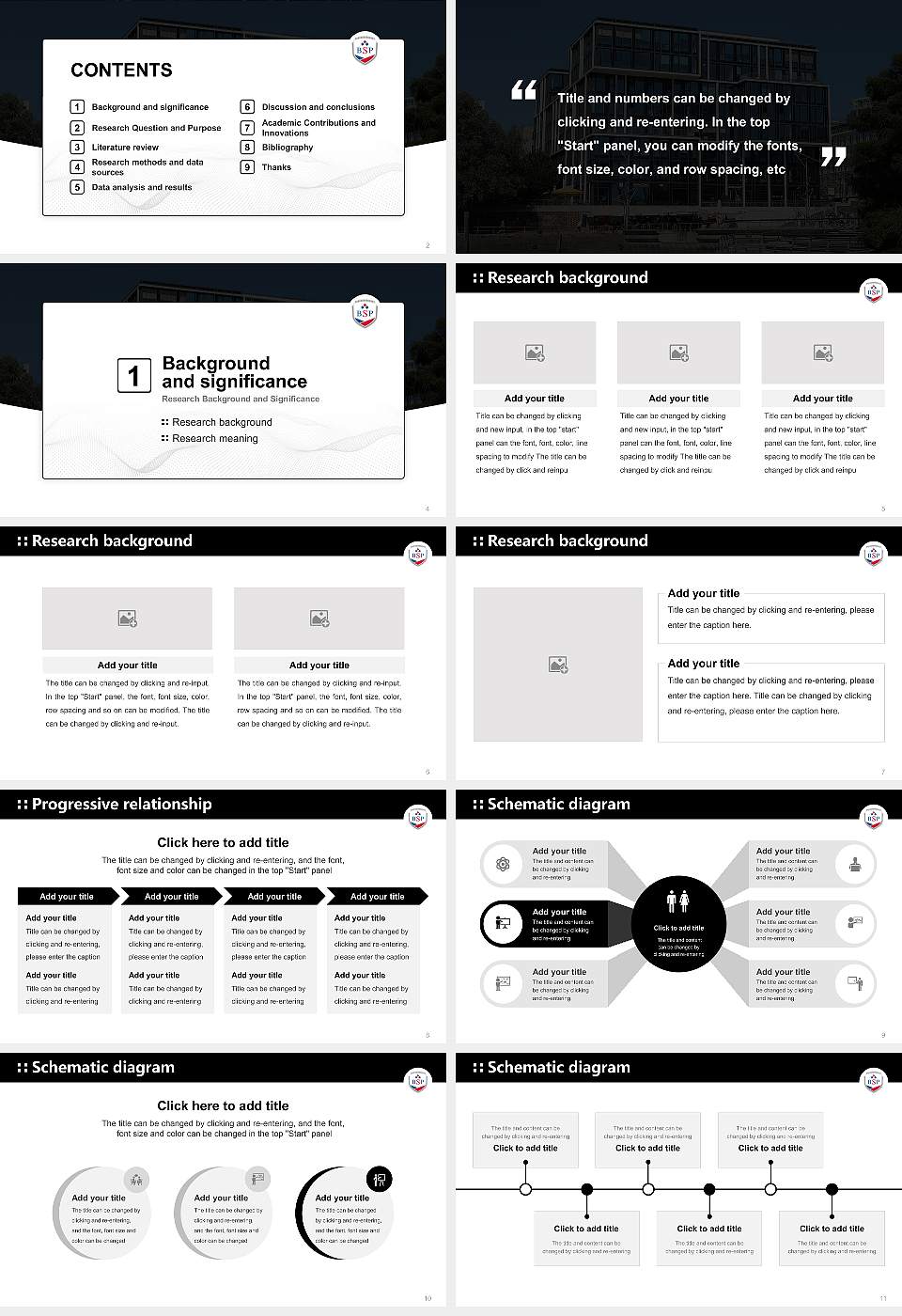 BSP Business and Law School – University of Management and Law Graduation Thesis Defense PPT Template16:9 ratio PPT effect preview image2