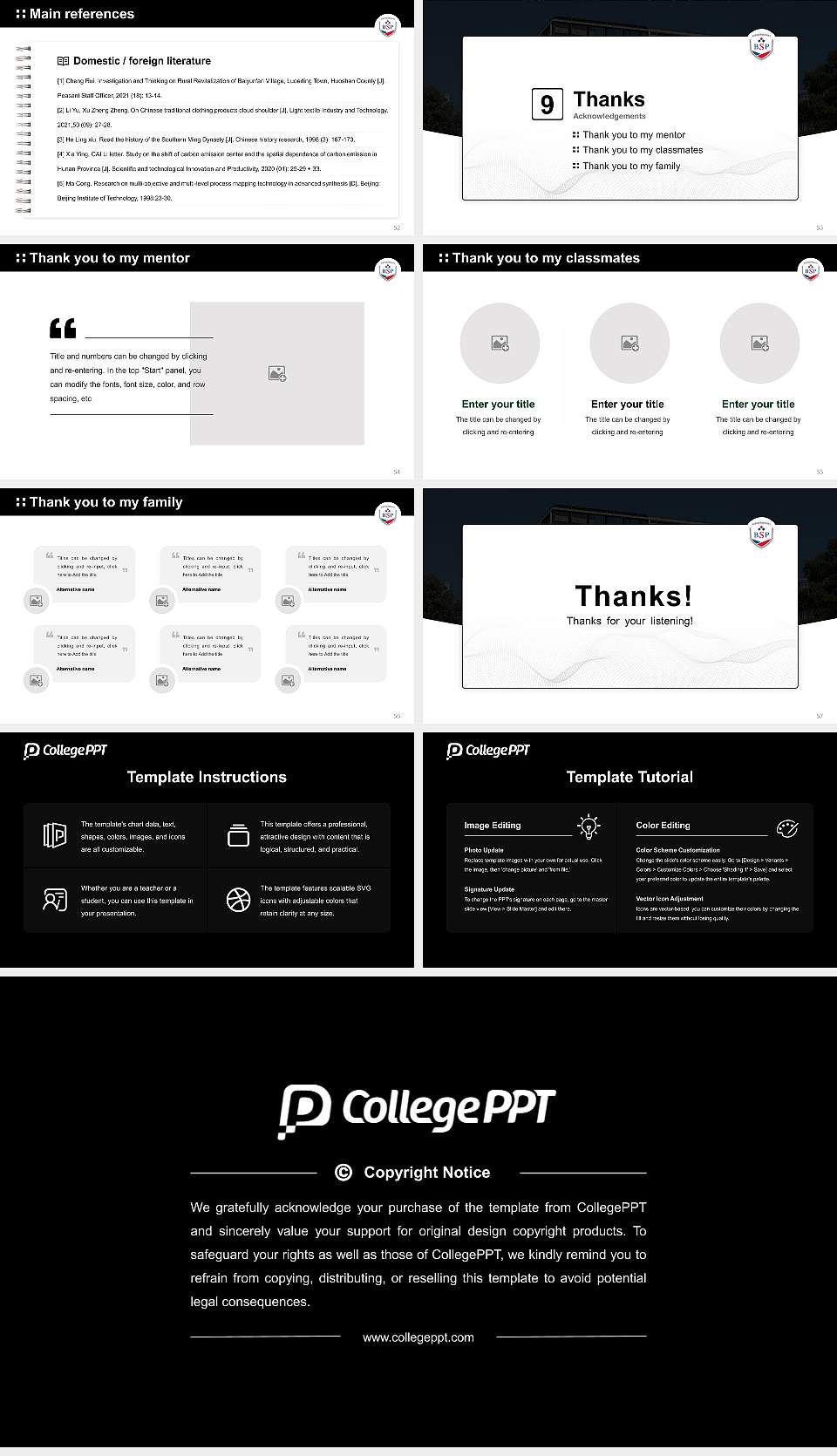 BSP Business and Law School – University of Management and Law Graduation Thesis Defense PPT Template16:9 ratio PPT effect preview image7