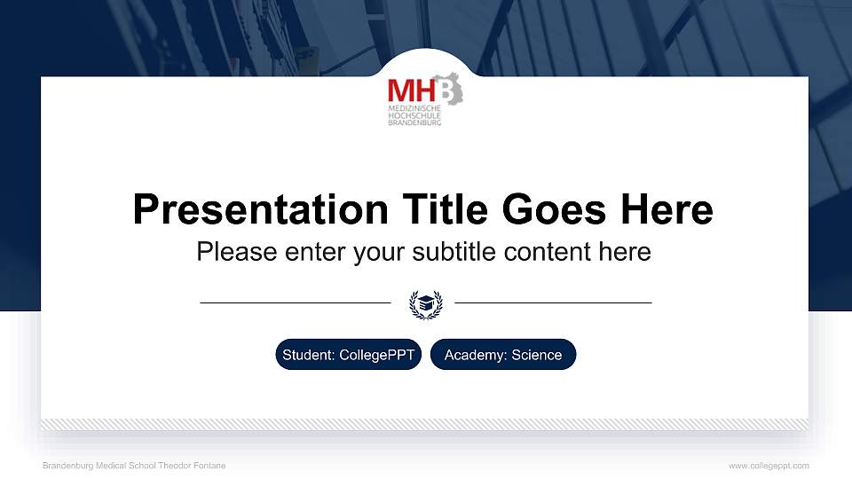Brandenburg Medical School Theodor Fontane National Scholarship Defense PPT Template16:9 ratio PPT effect preview image