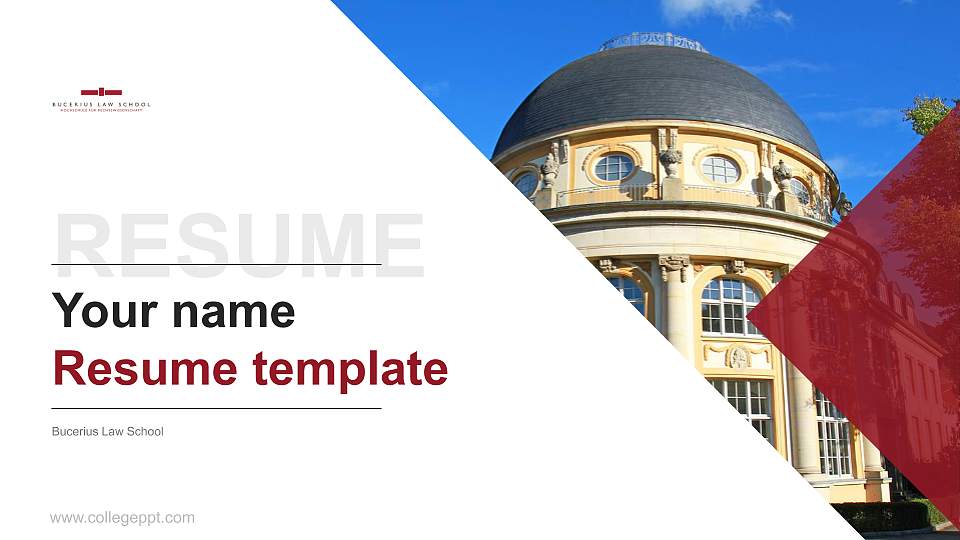 Bucerius Law School Resume PPT Template16:9 ratio PPT effect preview image