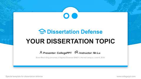 Bonn-Rhein-Sieg University of Applied Sciences – Hennef campus Graduation Thesis Defense PPT Template