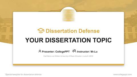 Carl Maria von Weber University of Music Dresden Graduation Thesis Defense PPT Template