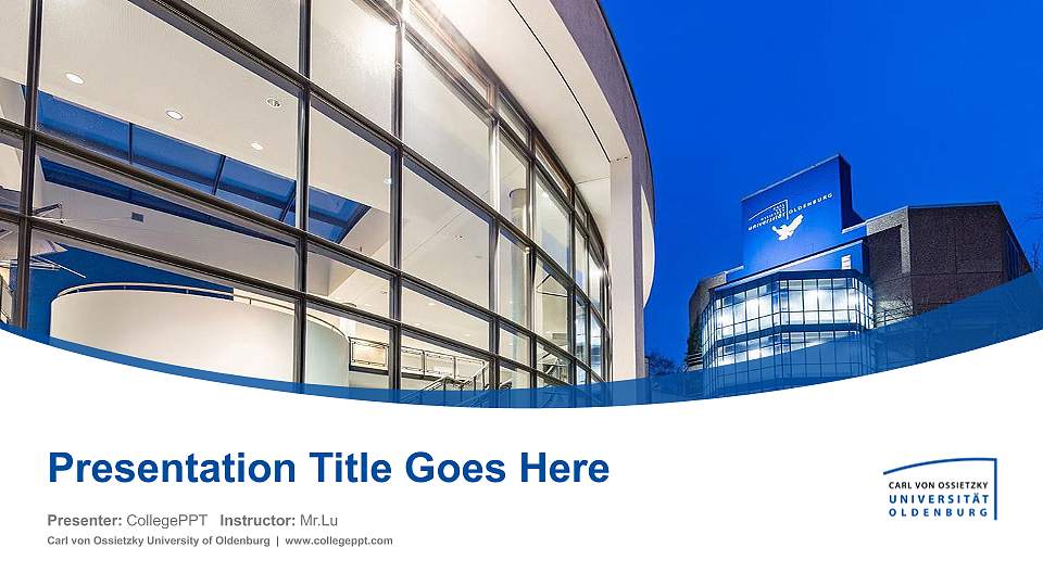 Carl von Ossietzky University of Oldenburg Course/Courseware Creation PPT Template16:9 ratio PPT effect preview image
