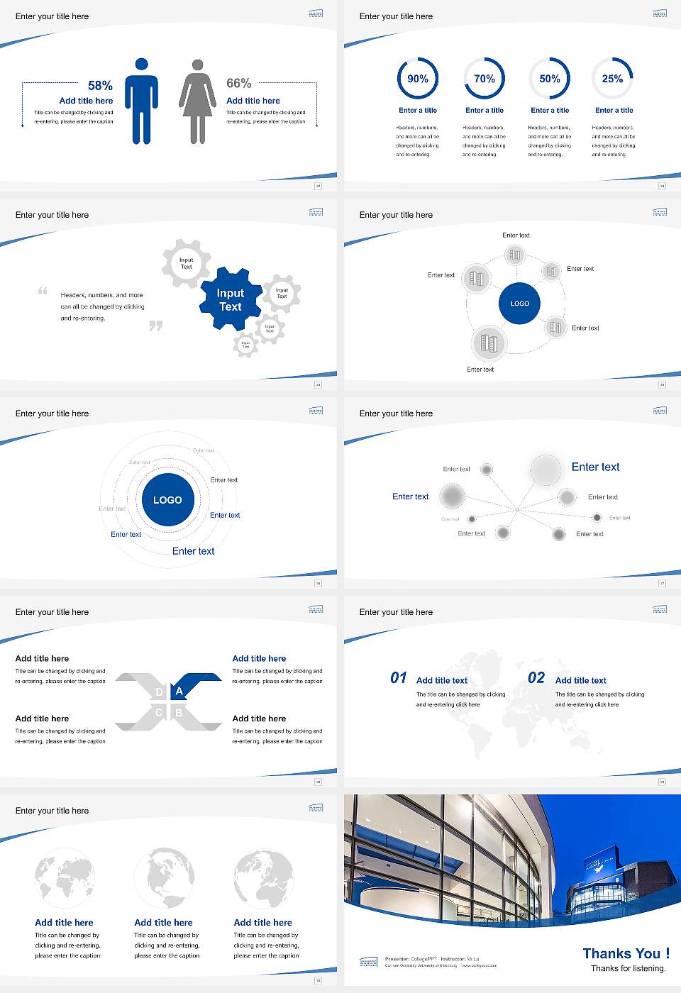 Carl von Ossietzky University of Oldenburg Course/Courseware Creation PPT Template16:9 ratio PPT effect preview image4