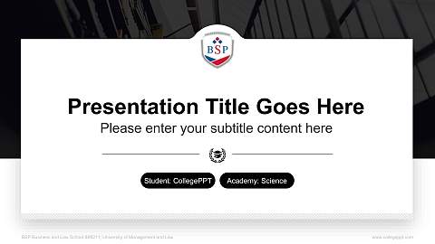 BSP Business and Law School – University of Management and Law National Scholarship Defense PPT Template