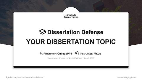 Bremerhaven University of Applied Sciences Graduation Thesis Defense PPT Template