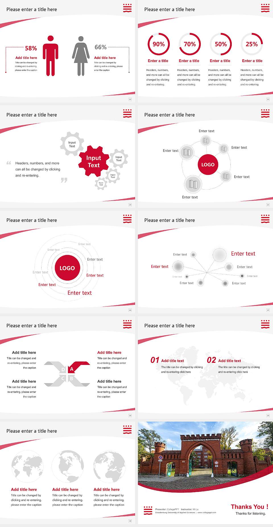 Brandenburg University of Applied Sciences Course/Courseware Creation PPT Template4:3 ratio PPT effect preview image4