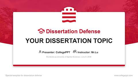 Brandenburg University of Applied Sciences Graduation Thesis Defense PPT Template