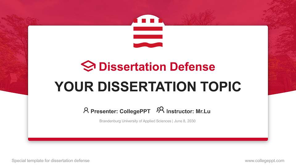 Brandenburg University of Applied Sciences Graduation Thesis Defense PPT Template16:9 ratio PPT effect preview image