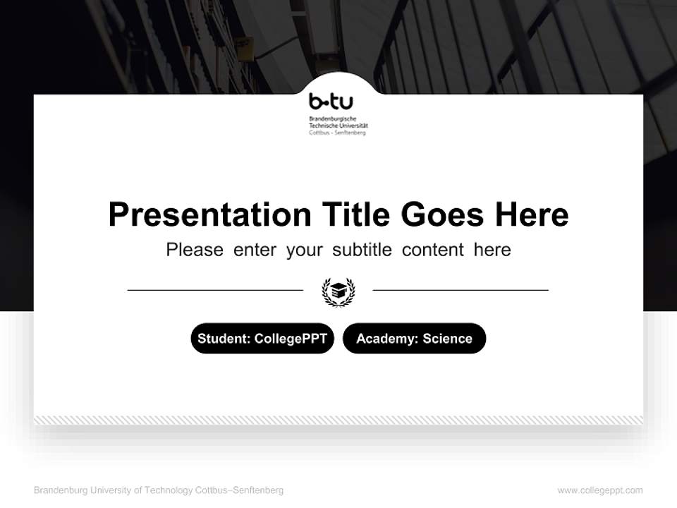 Brandenburg University of Technology Cottbus–Senftenberg National Scholarship Defense PPT Template4:3 ratio PPT effect preview image4