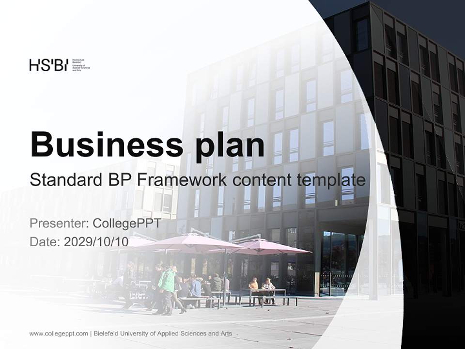 Bielefeld University of Applied Sciences and Arts Competition/Entrepreneurship Contest PPT Template4:3 ratio PPT effect preview image9