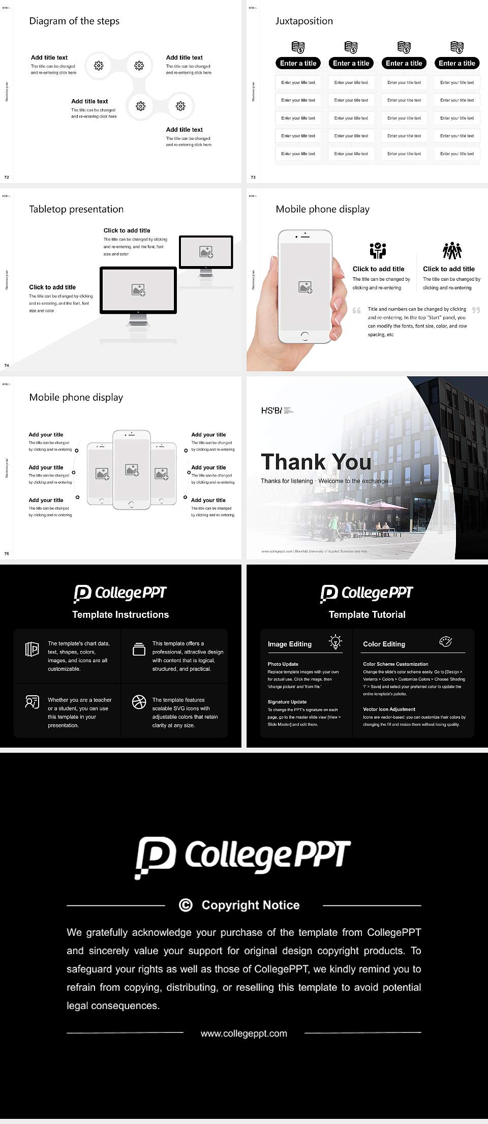 Bielefeld University of Applied Sciences and Arts Competition/Entrepreneurship Contest PPT Template4:3 ratio PPT effect preview image9